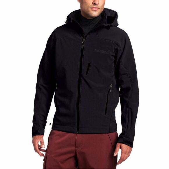 Marmot Black Vertical Softshell Ski Jacket sz L - Picture 1 of 12
